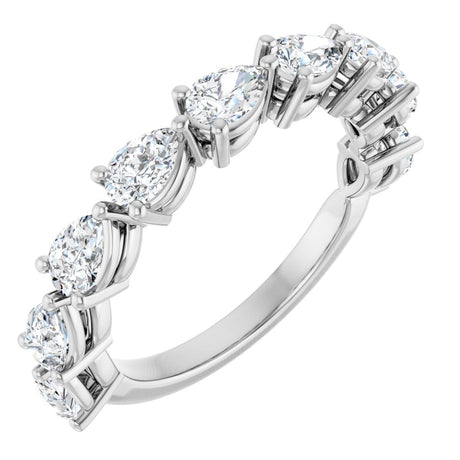 Platinum Pear Lab-Grown Diamond Nine-Stone Anniversary Band – 1 1/4–1 3/8 CTW