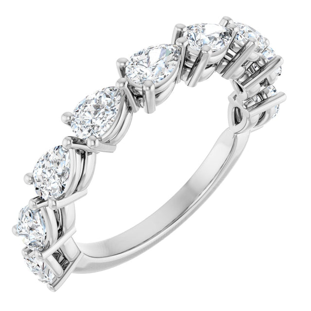 Platinum Pear Lab-Grown Diamond Nine-Stone Anniversary Band – 1 1/4–1 3/8 CTW