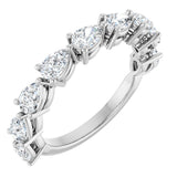 Platinum Pear Natural Diamond Nine-Stone Anniversary Band – 1 1/4–1 3/8 CTW