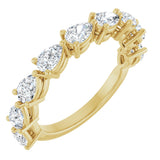 14K Gold Pear Natural Diamond Nine-Stone Anniversary Band – 1 1/4–1 3/8 CTW - Yellow Gold
