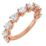 14K Gold Pear Natural Diamond Nine-Stone Anniversary Band – 1 1/4–1 3/8 CTW - Rose Gold