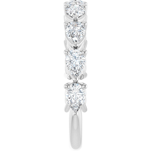 Platinum Pear Natural Diamond Nine-Stone Anniversary Band – 1 1/4–1 3/8 CTW - view 4
