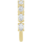 14K Gold Pear Natural Diamond Nine-Stone Anniversary Band – 1 1/4–1 3/8 CTW - Yellow Gold - view 4