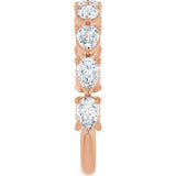 14K Gold Pear Lab-Grown Diamond Nine-Stone Anniversary Band – 1 1/4–1 3/8 CTW - Rose Gold - view 4
