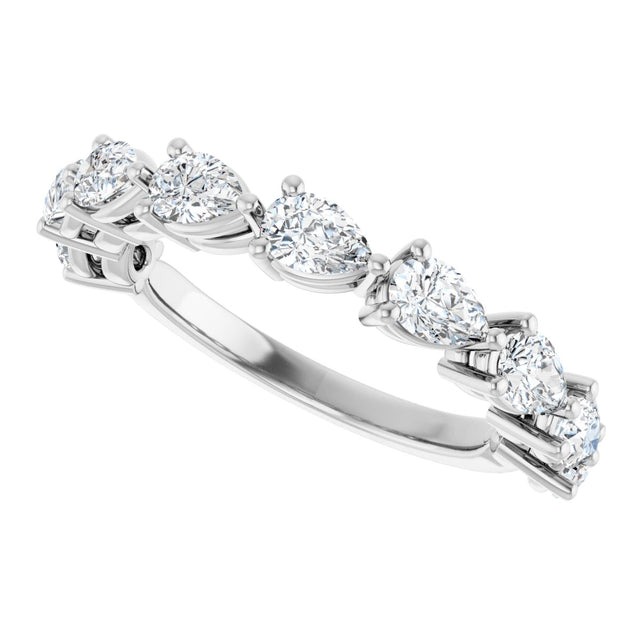 Platinum Pear Natural Diamond Nine-Stone Anniversary Band – 1 1/4–1 3/8 CTW - view 5