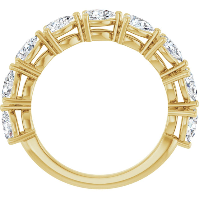 14K Gold Pear Lab-Grown Diamond Nine-Stone Anniversary Band – 1 1/4–1 3/8 CTW - Yellow Gold - view 2