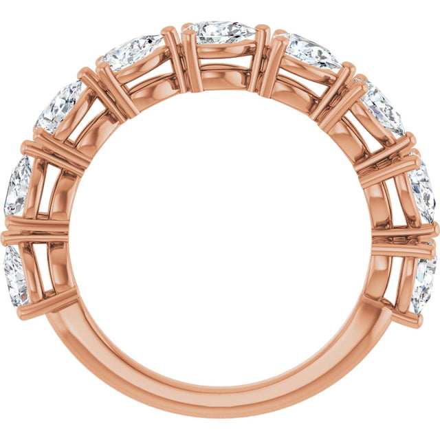 14K Gold Pear Lab-Grown Diamond Nine-Stone Anniversary Band – 1 1/4–1 3/8 CTW - Rose Gold - view 2