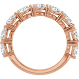 14K Gold Pear Natural Diamond Nine-Stone Anniversary Band – 1 1/4–1 3/8 CTW - Rose Gold - view 2