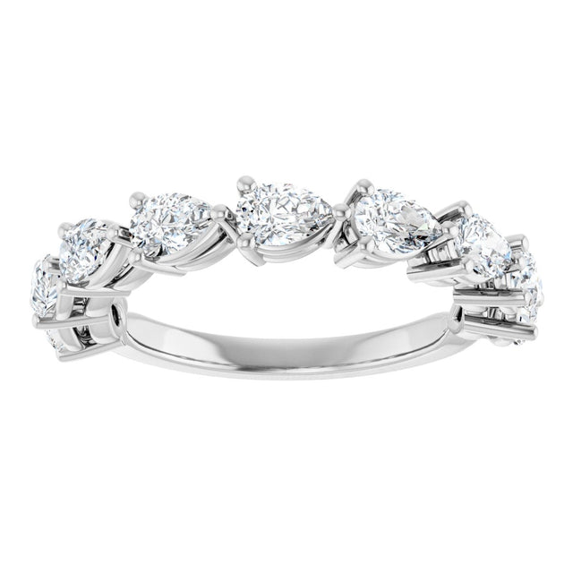Platinum Pear Natural Diamond Nine-Stone Anniversary Band – 1 1/4–1 3/8 CTW - view 3