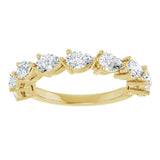 14K Gold Pear Lab-Grown Diamond Nine-Stone Anniversary Band – 1 1/4–1 3/8 CTW - Yellow Gold - view 3