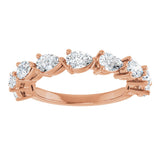 14K Gold Pear Lab-Grown Diamond Nine-Stone Anniversary Band – 1 1/4–1 3/8 CTW - Rose Gold - view 3