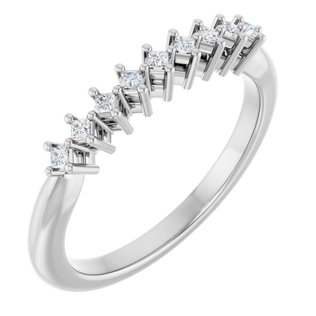 10K Gold Square Lab-Grown Diamond Nine-Stone Anniversary Band – 1/8–3/4 CTW - White Gold