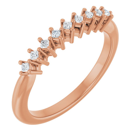 10K Gold Square Natural Diamond Nine-Stone Anniversary Band – 1/8–3/4 CTW - Rose Gold