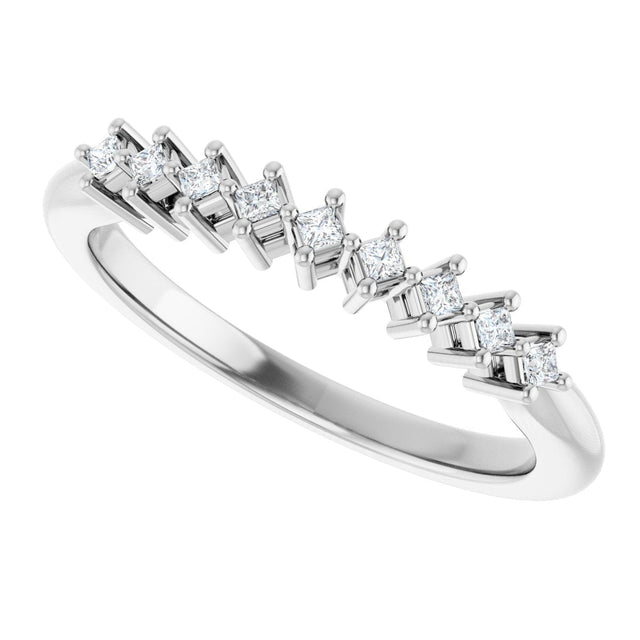 10K Gold Square Lab-Grown Diamond Nine-Stone Anniversary Band – 1/8–3/4 CTW - White Gold - view 5