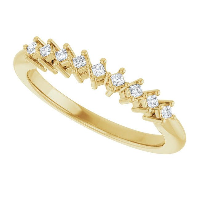 10K Gold Square Natural Diamond Nine-Stone Anniversary Band – 1/8–3/4 CTW - Yellow Gold - view 5