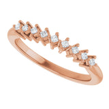 10K Gold Square Natural Diamond Nine-Stone Anniversary Band – 1/8–3/4 CTW - Rose Gold - view 5