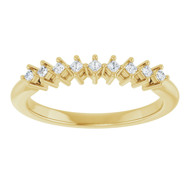 10K Gold Square Lab-Grown Diamond Nine-Stone Anniversary Band – 1/8–3/4 CTW - Yellow Gold - view 3