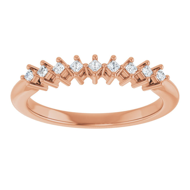 10K Gold Square Lab-Grown Diamond Nine-Stone Anniversary Band – 1/8–3/4 CTW - Rose Gold - view 3