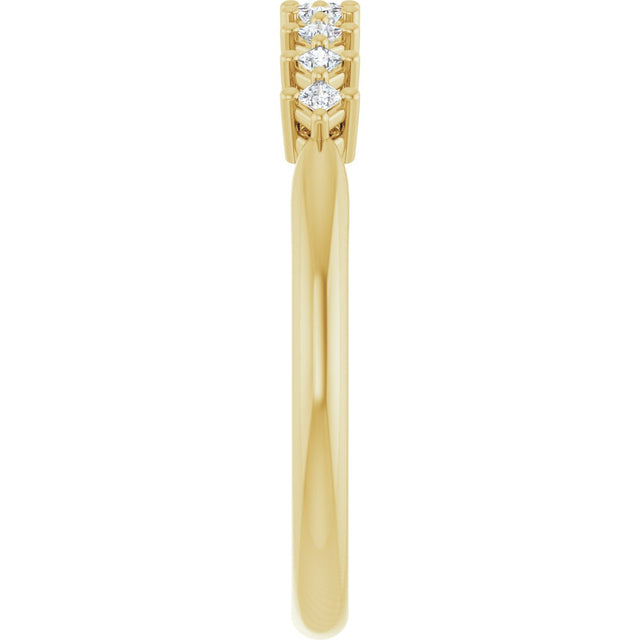 10K Gold Square Natural Diamond Nine-Stone Anniversary Band – 1/8–3/4 CTW - Yellow Gold - view 4