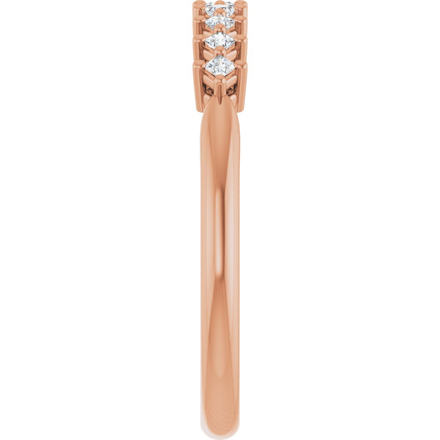 10K Gold Square Natural Diamond Nine-Stone Anniversary Band – 1/8–3/4 CTW - Rose Gold - view 4
