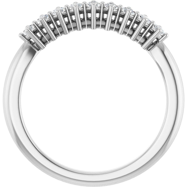 10K Gold Square Natural Diamond Nine-Stone Anniversary Band – 1/8–3/4 CTW - White Gold - view 2