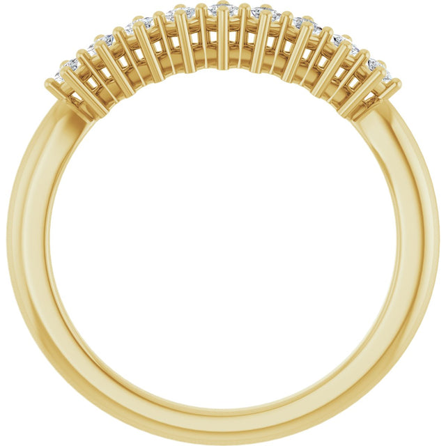 10K Gold Square Natural Diamond Nine-Stone Anniversary Band – 1/8–3/4 CTW - Yellow Gold - view 2