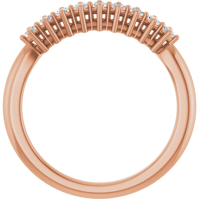 10K Gold Square Lab-Grown Diamond Nine-Stone Anniversary Band – 1/8–3/4 CTW - Rose Gold - view 2