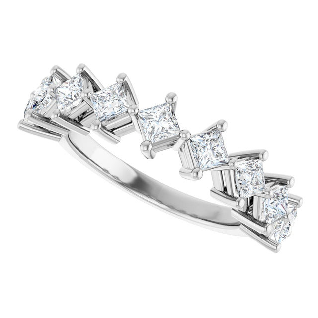 10K Gold Square Lab-Grown Diamond Nine-Stone Anniversary Band – 9/10–2 5/8 CTW - White Gold - view 5
