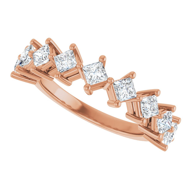 10K Gold Square Lab-Grown Diamond Nine-Stone Anniversary Band – 9/10–2 5/8 CTW - Rose Gold - view 5