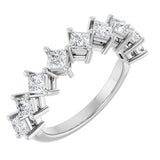 10K Gold Square Natural Diamond Nine-Stone Anniversary Band – 1 1/6–2 1/4 CTW - White Gold