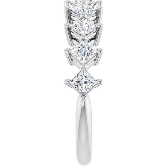 10K Gold Square Lab-Grown Diamond Nine-Stone Anniversary Band – 9/10–2 5/8 CTW - White Gold - view 4
