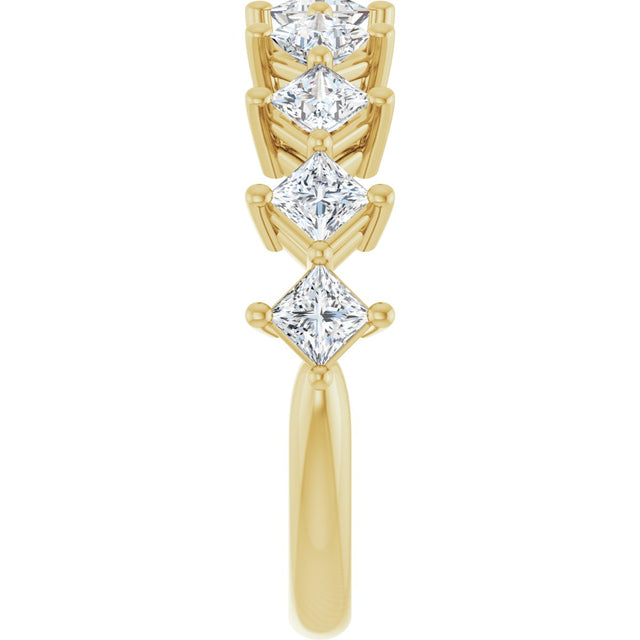10K Gold Square Lab-Grown Diamond Nine-Stone Anniversary Band – 9/10–2 5/8 CTW - Yellow Gold - view 4