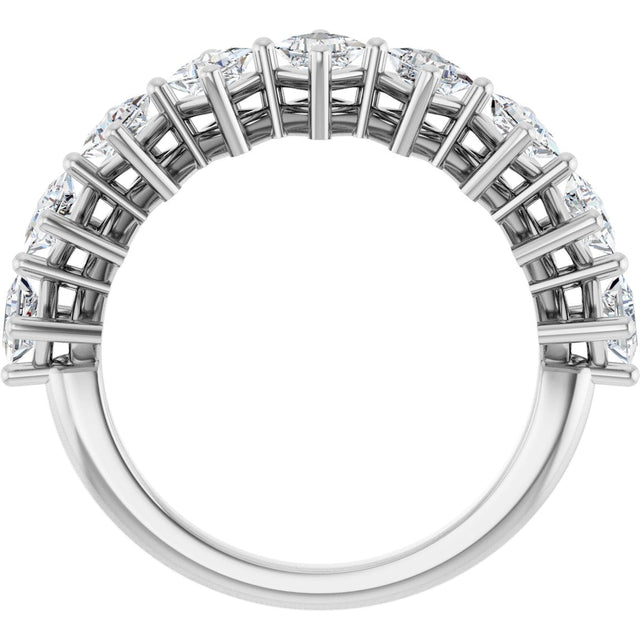 10K Gold Square Natural Diamond Nine-Stone Anniversary Band – 1 1/6–2 1/4 CTW - White Gold - view 2