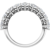 10K Gold Square Lab-Grown Diamond Nine-Stone Anniversary Band – 9/10–2 5/8 CTW - White Gold - view 2