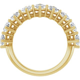10K Gold Square Natural Diamond Nine-Stone Anniversary Band – 1 1/6–2 1/4 CTW - Yellow Gold - view 2