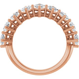 10K Gold Square Natural Diamond Nine-Stone Anniversary Band – 1 1/6–2 1/4 CTW - Rose Gold - view 2
