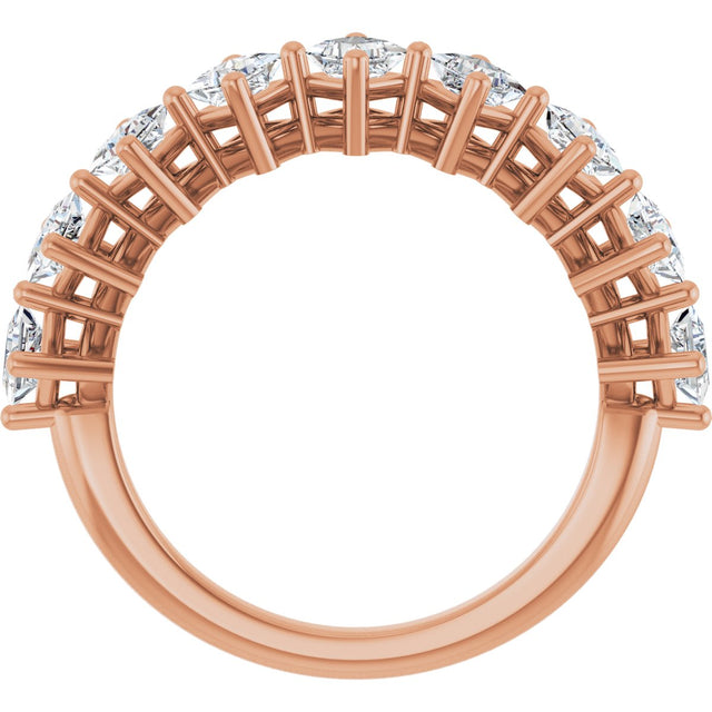 10K Gold Square Natural Diamond Nine-Stone Anniversary Band – 1 1/6–2 1/4 CTW - Rose Gold - view 2