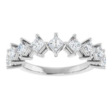 10K Gold Square Natural Diamond Nine-Stone Anniversary Band – 1 1/6–2 1/4 CTW - White Gold - view 3