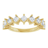 10K Gold Square Natural Diamond Nine-Stone Anniversary Band – 1 1/6–2 1/4 CTW - Yellow Gold - view 3
