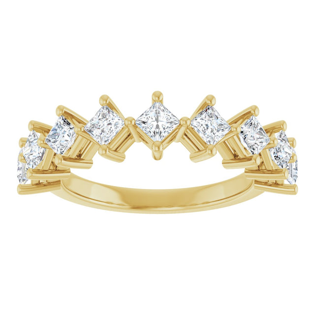 10K Gold Square Lab-Grown Diamond Nine-Stone Anniversary Band – 9/10–2 5/8 CTW - Yellow Gold - view 3
