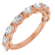 14K Gold Marquise Lab-Grown Diamond Nine-Stone Anniversary Band – 5/8–1 CTW - Rose Gold