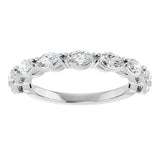 Platinum Marquise Natural Diamond Nine-Stone Anniversary Band – 5/8–1 1/6 CTW - view 3