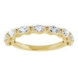 14K Gold Marquise Natural Diamond Nine-Stone Anniversary Band – 5/8–1 1/6 CTW - Yellow Gold - view 3