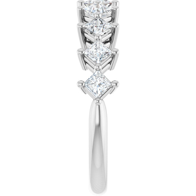 10K Gold Square Lab-Grown Diamond Nine-Stone Anniversary Band – 1/8–3/4 CTW - White Gold - view 4