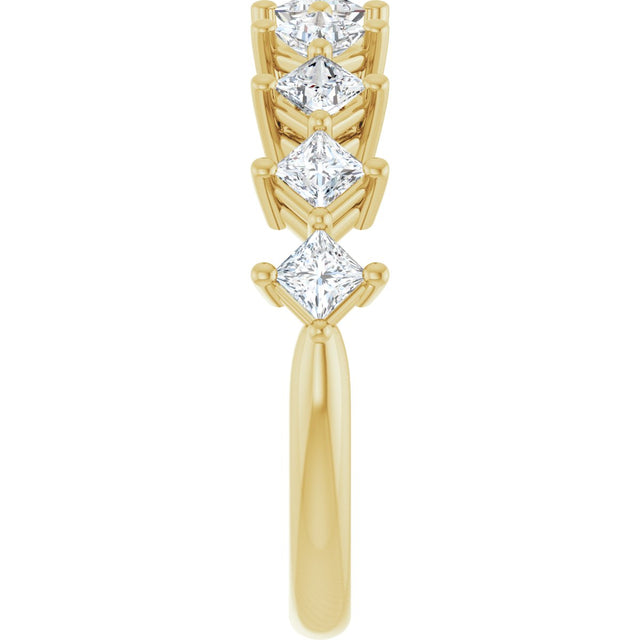 10K Gold Square Natural Diamond Nine-Stone Anniversary Band – 1/8–3/4 CTW - Yellow Gold - view 4