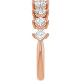 10K Gold Square Natural Diamond Nine-Stone Anniversary Band – 1/8–3/4 CTW - Rose Gold - view 4