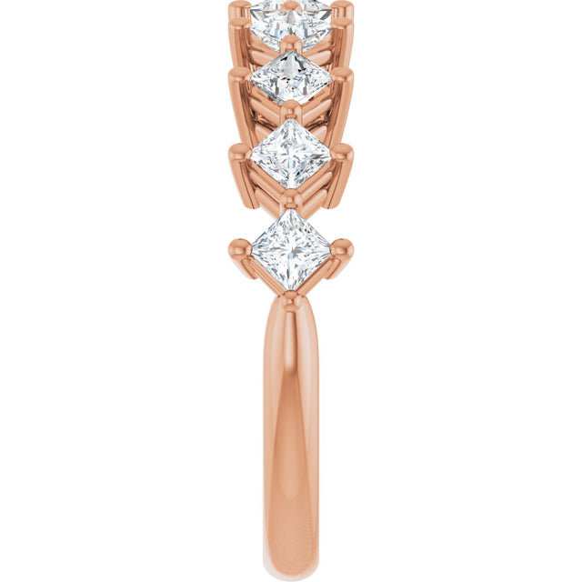 10K Gold Square Natural Diamond Nine-Stone Anniversary Band – 1/8–3/4 CTW - Rose Gold - view 4