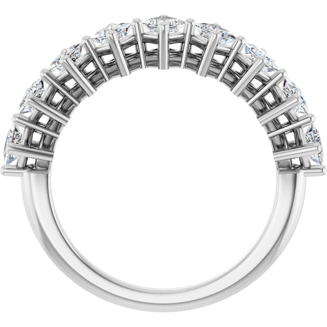 10K Gold Square Lab-Grown Diamond Nine-Stone Anniversary Band – 1/8–3/4 CTW - White Gold - view 2