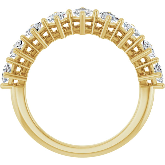 10K Gold Square Natural Diamond Nine-Stone Anniversary Band – 1/8–3/4 CTW - Yellow Gold - view 2