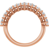10K Gold Square Lab-Grown Diamond Nine-Stone Anniversary Band – 1/8–3/4 CTW - Rose Gold - view 2